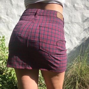 High Rise Plaid American Eagle Skirt